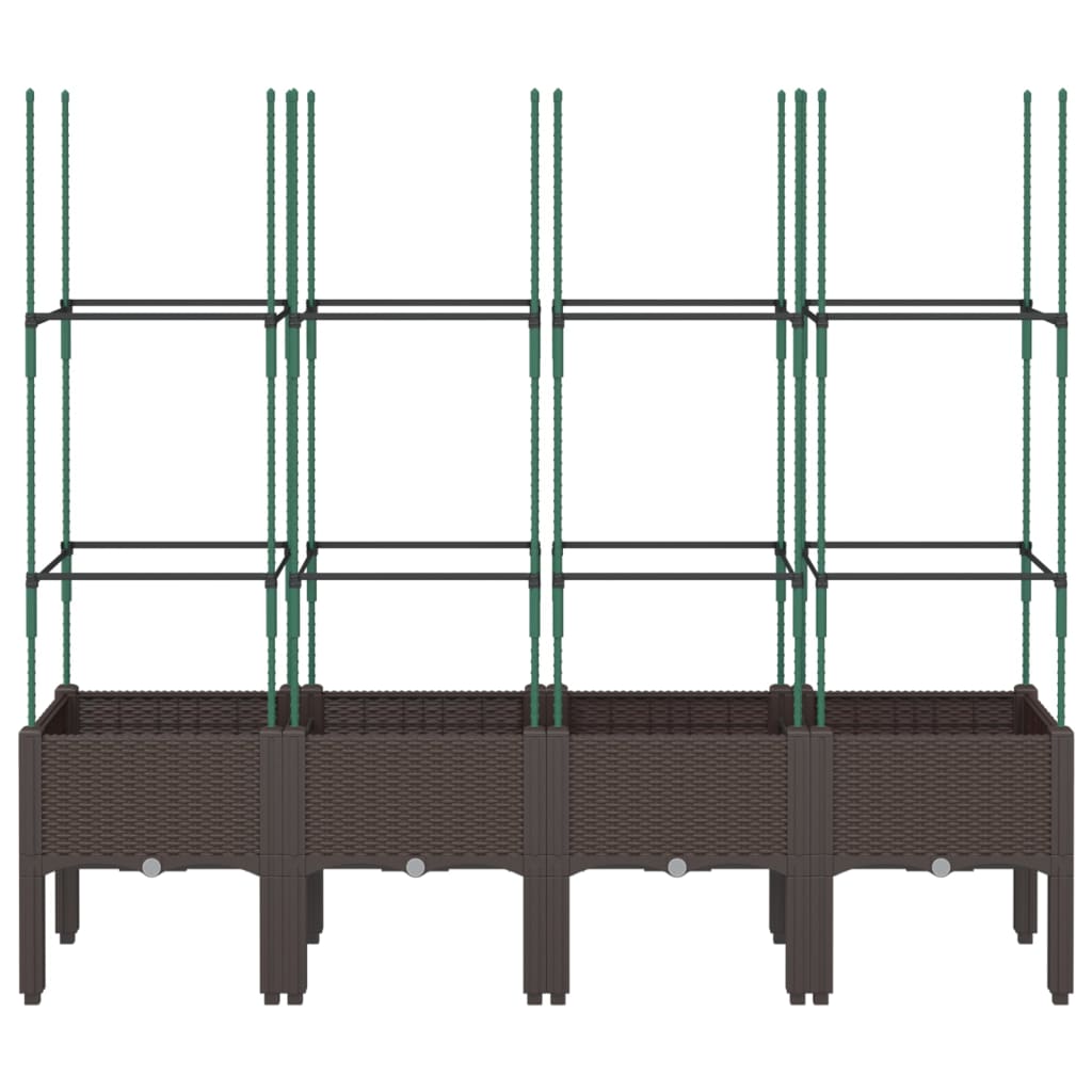 Vidaxx Pflanzgefäß mit Spalier 160x40x142,5 cm Polypropylen braun