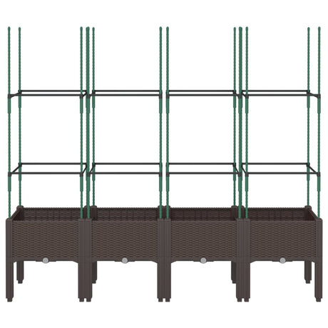 Vidaxx Pflanzgefäß mit Spalier 160x40x142,5 cm Polypropylen braun