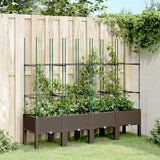 Vidaxx Pflanzgefäß mit Spalier 160x40x142,5 cm Polypropylen braun