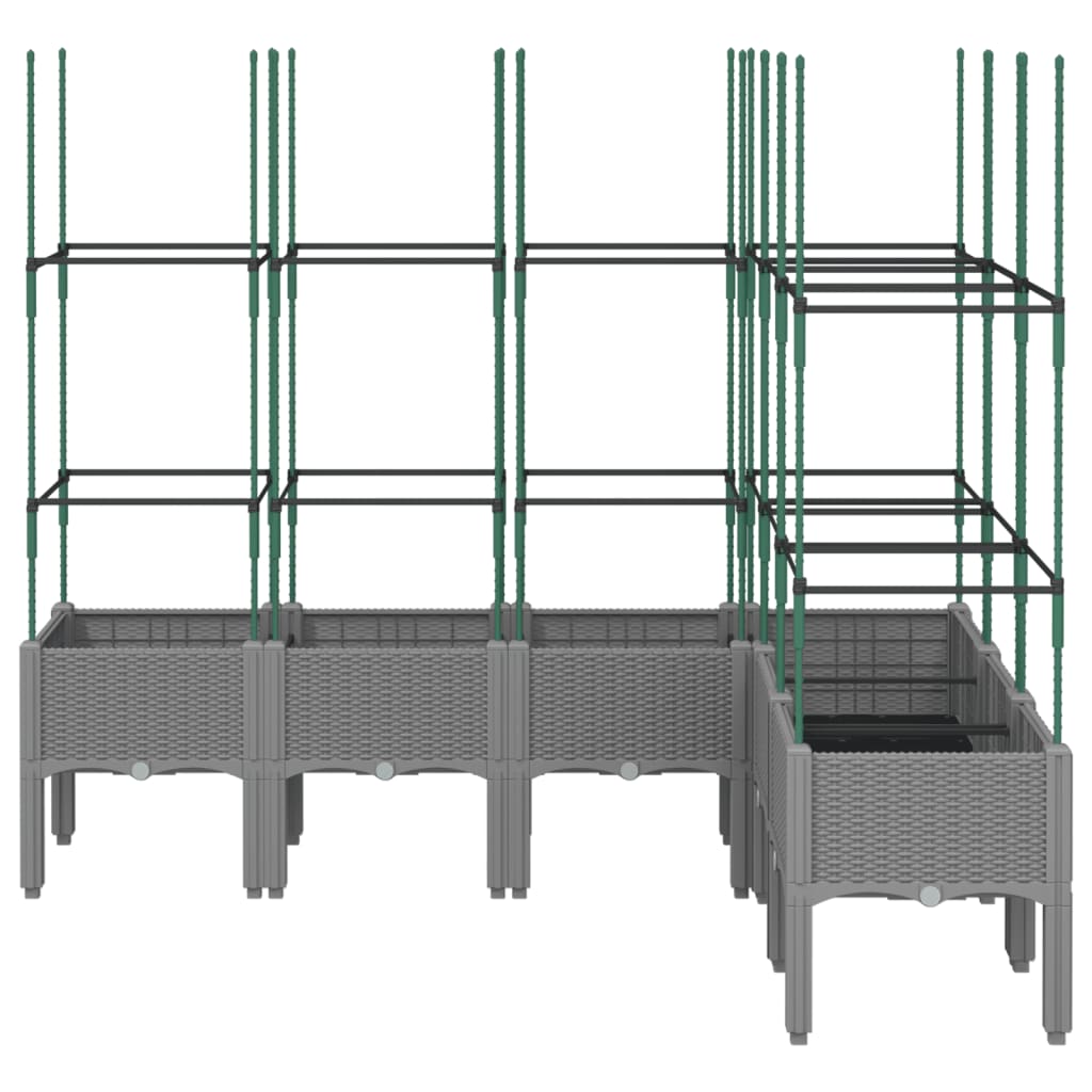 VIDAXL -Pflanzer mit Slatarbeit 160x120x142.5 cm Polypropen hellgrau