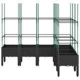 Vidaxx Pflanzgefäß mit Spalier 160x120x142,5 cm Polypropylen schwarz