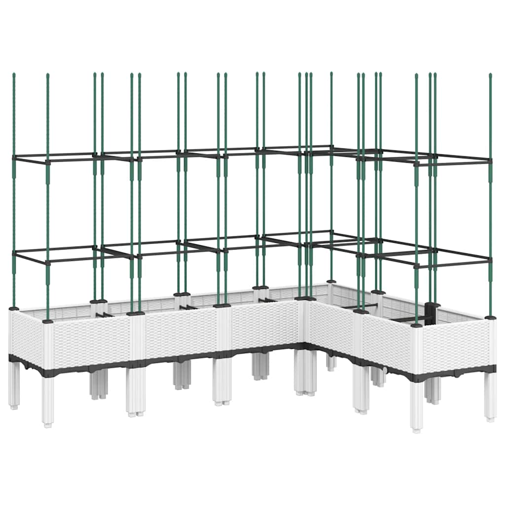 Vidaxx Pflanzgefäß mit Spalier 160x120x142,5 cm Polypropylen weiß