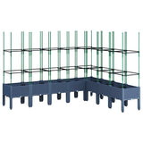 Vidaxx Pflanzgefäß mit Spalier 200x160x142,5 cm Polypropylen grau
