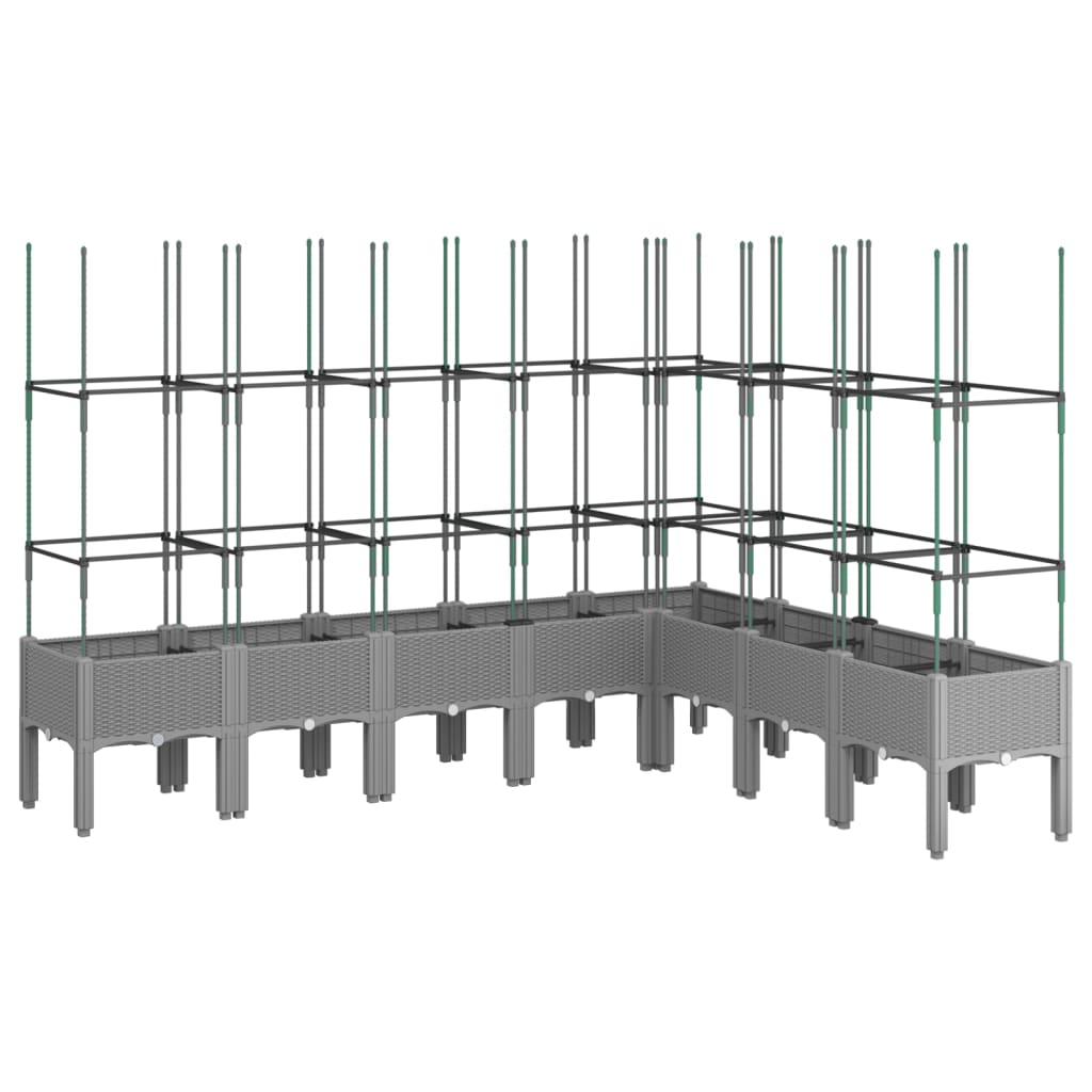 Sadzarka vidaxl z pracą Slat 200x160x142,5 cm Polipropene jasnoszare