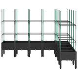 Vidaxx Pflanzgefäß mit Spalier 200x160x142,5 cm Polypropylen schwarz