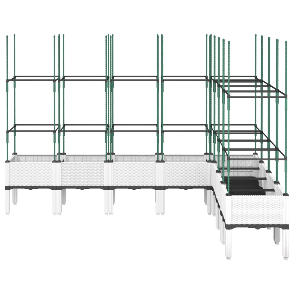 Vidaxl Planter med Latwerk 200x160x142,5 cm polypropen hvit