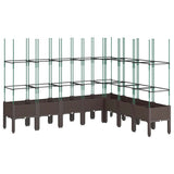 Vidaxx Pflanzgefäß mit Spalier 200x160x142,5 cm Polypropylen braun