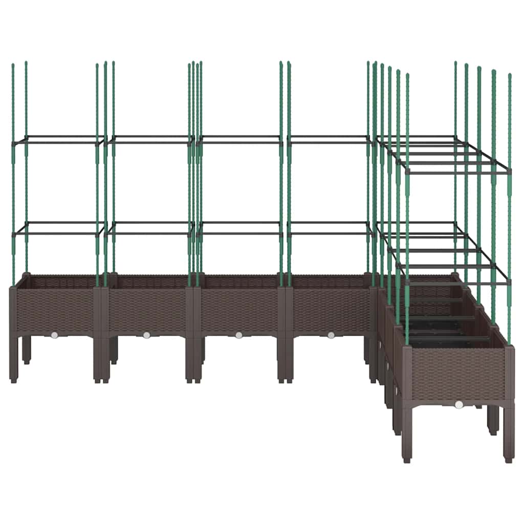 Vidaxx Pflanzgefäß mit Spalier 200x160x142,5 cm Polypropylen braun