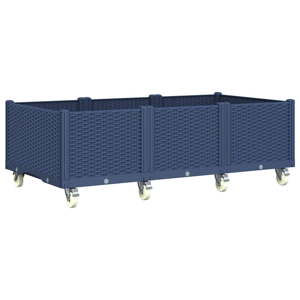 VidaXL Pflanzgefäß mit Rädern 150x80x54 cm Polypropylen grau