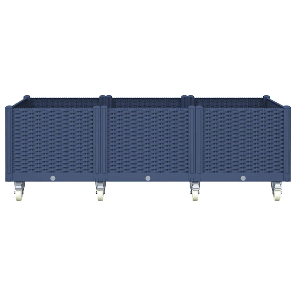 VidaXL Pflanzgefäß mit Rädern 150x80x54 cm Polypropylen grau
