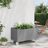 VidaXL Planter with wheels 80x50x54 cm Polypropene light gray