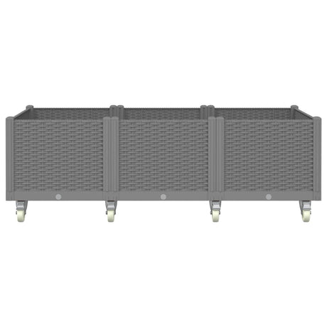 VidaXL Pflanzgefäß mit Rädern 150x80x54 cm Polypropylen hellgrau