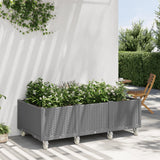 Vidaxl Planter med hjul 150x80x54 cm polypropen lysegrå