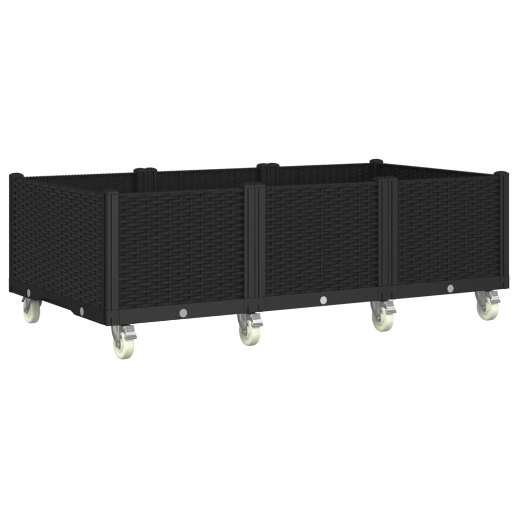 Vidaxx Pflanzgefäß mit Rädern 150x80x54 cm Polypropylen schwarz