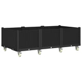 Plantador Vidaxl con ruedas 150x80x54 cm polipropeno negro