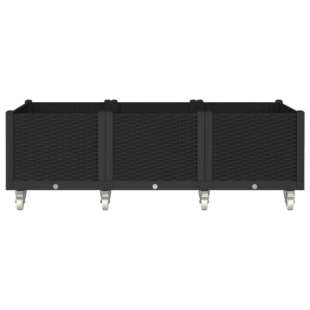 Vidaxx Pflanzgefäß mit Rädern 150x80x54 cm Polypropylen schwarz
