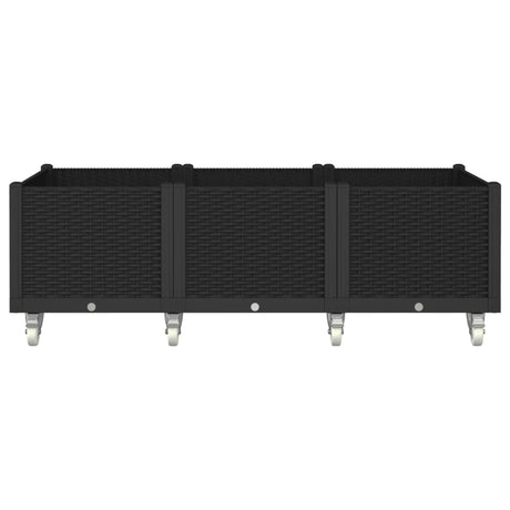 Vidaxx Pflanzgefäß mit Rädern 150x80x54 cm Polypropylen schwarz