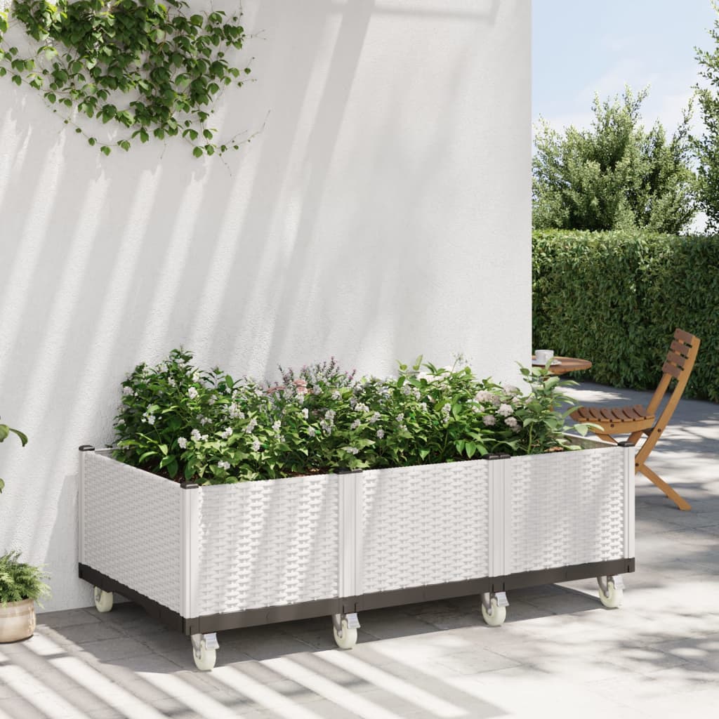 Plantilla Vidaxl con ruedas 150x80x54 cm Polypropene White