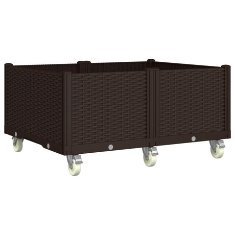 Vidaxx Pflanzgefäß mit Rädern 100x80x54 cm Polypropylen braun