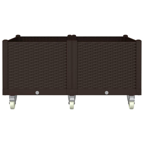 Vidaxx Pflanzgefäß mit Rädern 100x80x54 cm Polypropylen braun