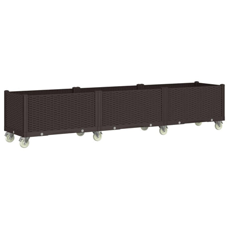 VidaXL Pflanzgefäß mit Rädern 240x50x54 cm Polypropylen braun