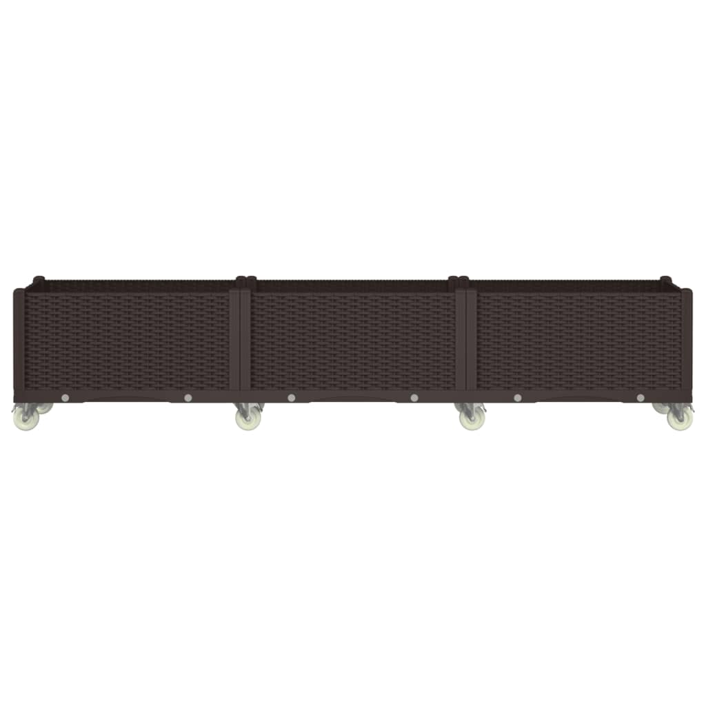 VidaXL Pflanzgefäß mit Rädern 240x50x54 cm Polypropylen braun
