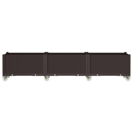 VidaXL Pflanzgefäß mit Rädern 240x50x54 cm Polypropylen braun