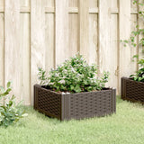 Vidaxl planter med stifter 42,5x42,5x28,5 cm polypropenbrun