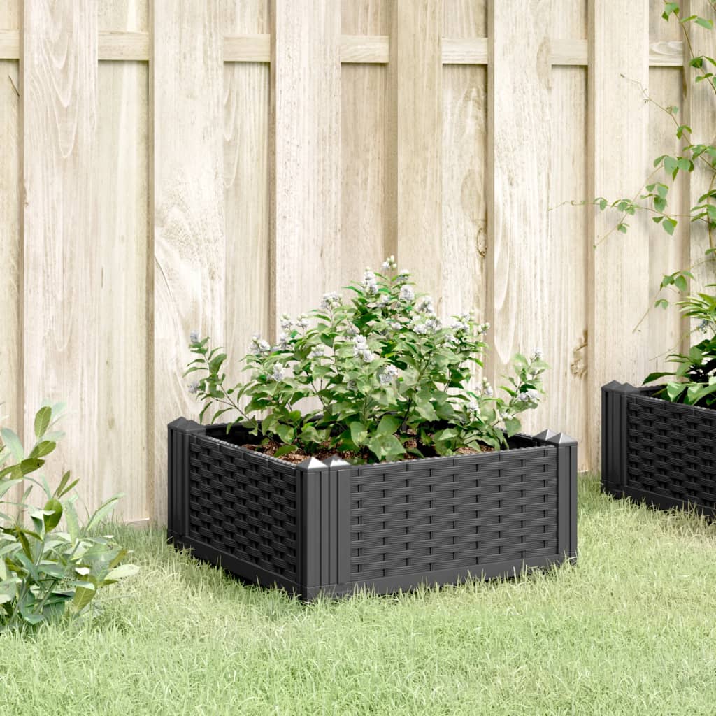 Vidaxx Pflanzgefäß mit Zapfen 42,5x42,5x28,5 cm Polypropylen schwarz