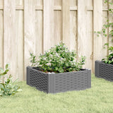 Plantador Vidaxl con pines 42.5x42.5x28.5 cm Polipropeno gris claro