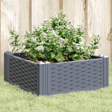 Vidaxl plantenbak met pinnen 42,5x42,5x28,5 cm polypropeen grijs