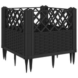 Vidaxx Pflanzgefäß mit Stiften 43,5x43,5x43,5 cm Polypropylen schwarz