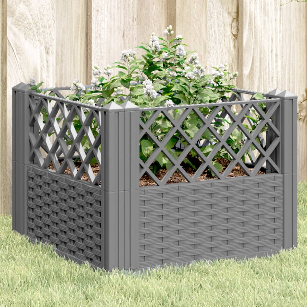 Vidaxx Pflanzgefäß mit Zapfen 43,5x43,5x43,5 cm Polypropylen hellgrau
