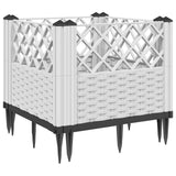 Vidaxx Pflanzgefäß mit Zapfen 43,5x43,5x43,5 cm Polypropylen weiß