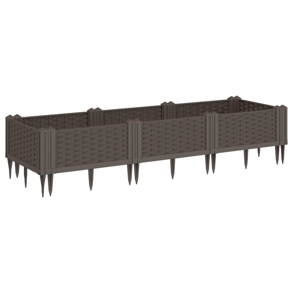 Vidaxx Pflanzgefäß mit Zapfen 125x40x28,5 cm Polypropylen braun