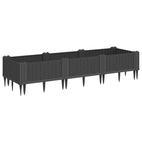 Vidaxx Pflanzgefäß mit Zapfen 125x40x28,5 cm Polypropylen schwarz
