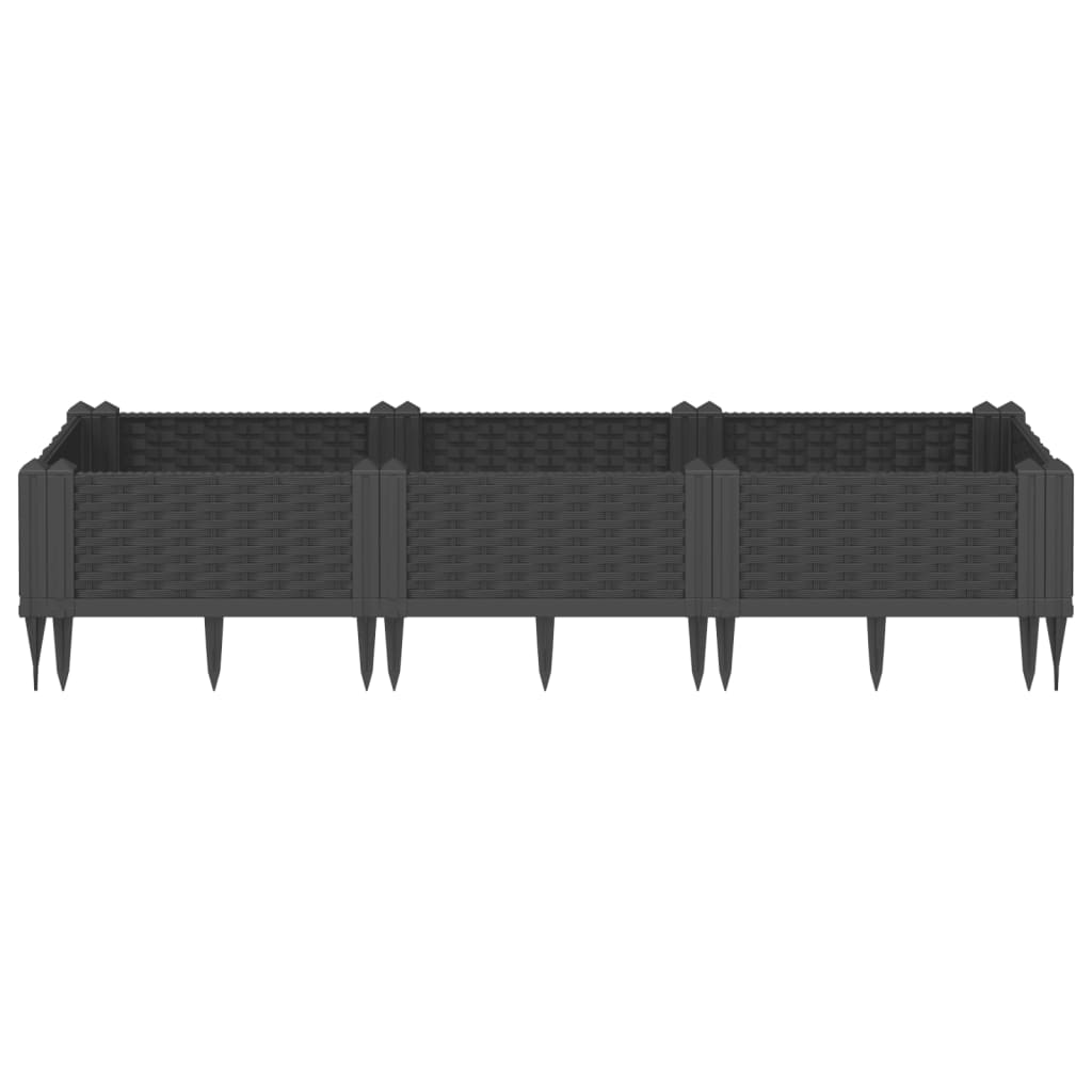 Vidaxx Pflanzgefäß mit Zapfen 125x40x28,5 cm Polypropylen schwarz