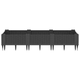 Vidaxx Pflanzgefäß mit Zapfen 125x40x28,5 cm Polypropylen schwarz