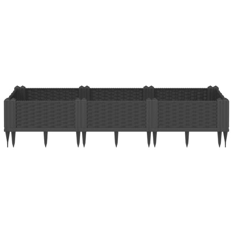 Vidaxx Pflanzgefäß mit Zapfen 125x40x28,5 cm Polypropylen schwarz