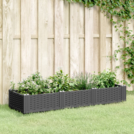 Vidaxx Pflanzgefäß mit Zapfen 125x40x28,5 cm Polypropylen schwarz