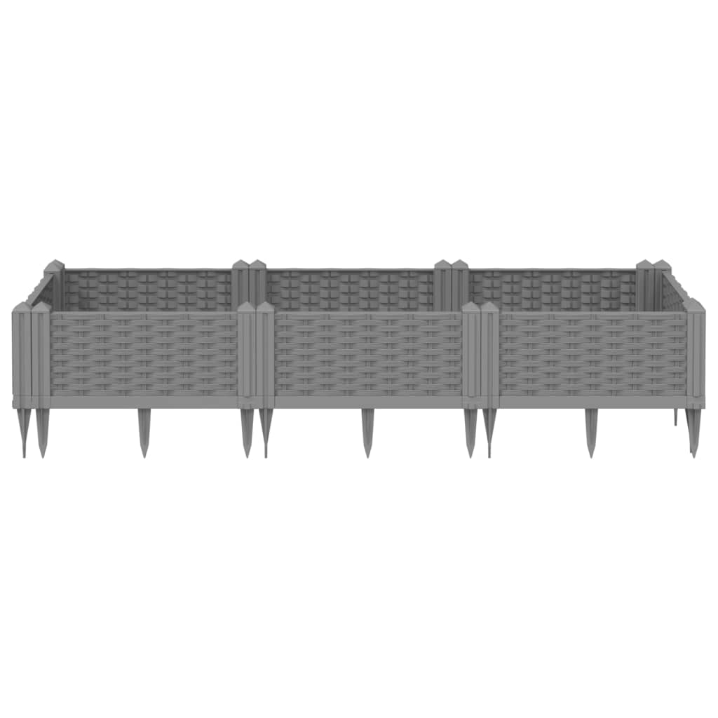 Vidaxx Pflanzgefäß mit Zapfen 125x40x28,5 cm Polypropylen hellgrau