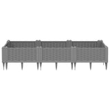 Vidaxl Plantter mat Pins 125x40x28.5 cm Polyprope hellgrau