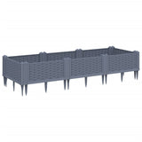 Vidaxl Plantter mat Pins 125x40x28.5 cm Polyprope Grey