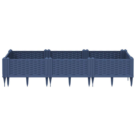 Vidaxx Pflanzgefäß mit Zapfen 125x40x28,5 cm Polypropylen blaugrau
