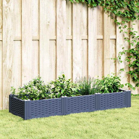Vidaxx Pflanzgefäß mit Zapfen 125x40x28,5 cm Polypropylen blaugrau