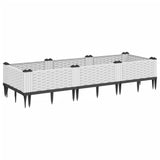 Vidaxl Planter med pinner 125x40x28,5 cm polypropen hvit