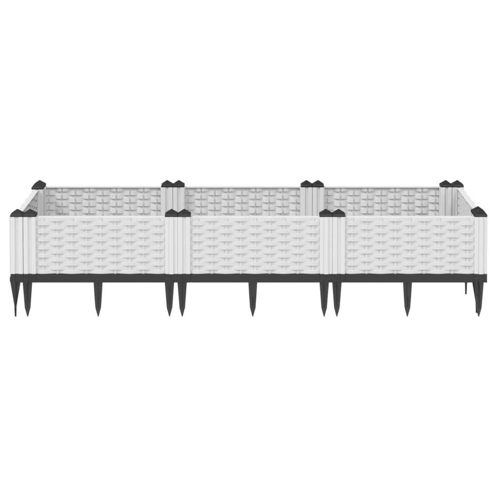 Vidaxx Pflanzgefäß mit Zapfen 125x40x28,5 cm Polypropylen weiß