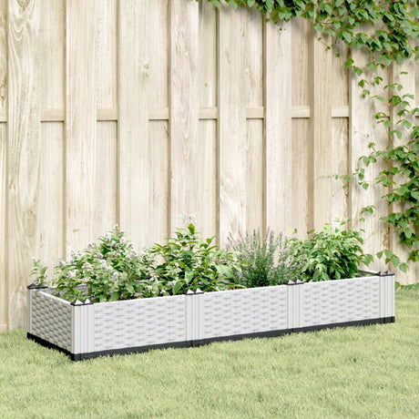 Vidaxx Pflanzgefäß mit Zapfen 125x40x28,5 cm Polypropylen weiß
