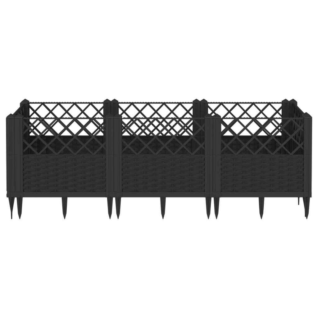 Vidaxx Pflanzgefäß mit Zapfen 123,5x43,5x43,5 cm Polypropylen schwarz