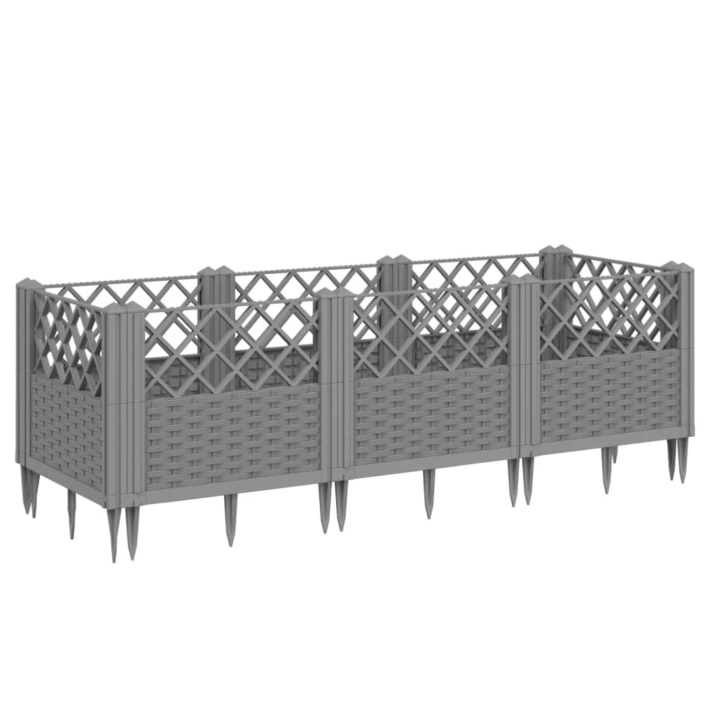 Škatla za načrtovanje Vidaxl z zatiči 123.5x43.5x43,5 cm polipropenska svetlo siva